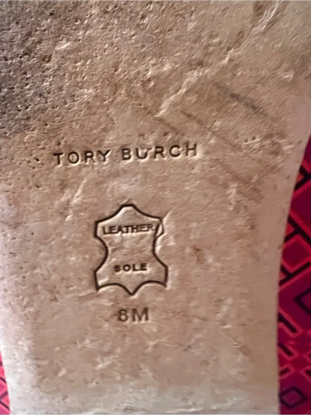 Tory Burch Orange & Cream Double T Jacquard Striped Logo Slide Sandals